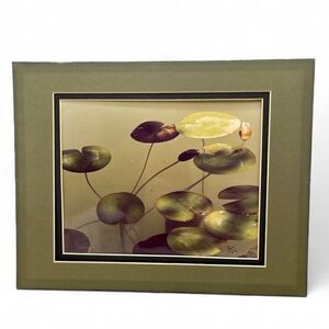 Waterlilies Lili Pad  Photograph Artist Signed Double Mat